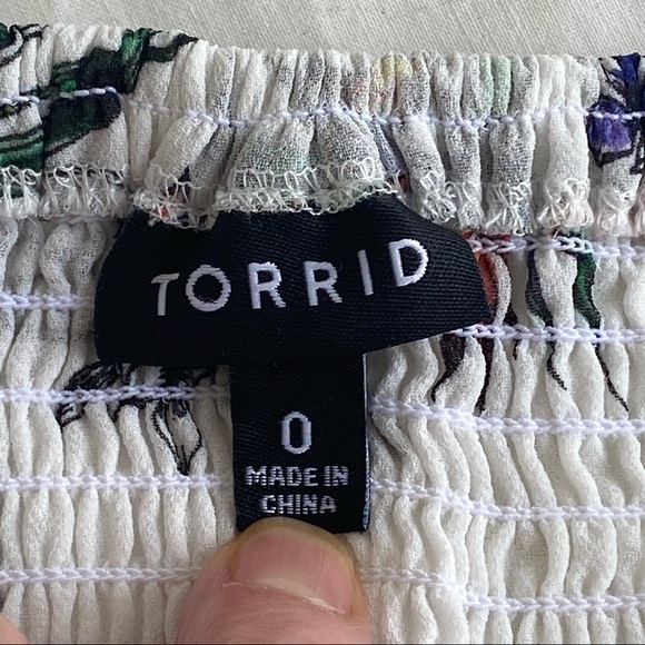 Torrid Sheer Floral Sun Dress with Crochet Spaghetti Straps & Trim - Picture 9 of 15